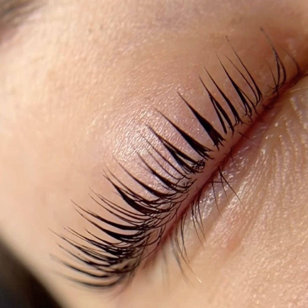Lifted lashes, close up